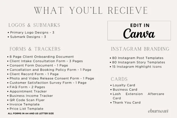 Lash Technician Branding Kit for Canva - Image 2